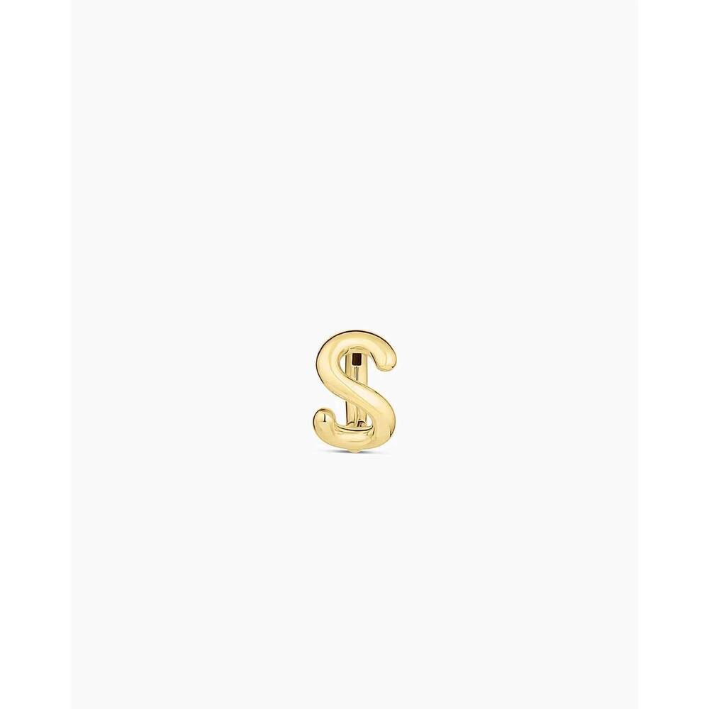 NEW GORJANA women's alphabet s single huggie earrings in gold